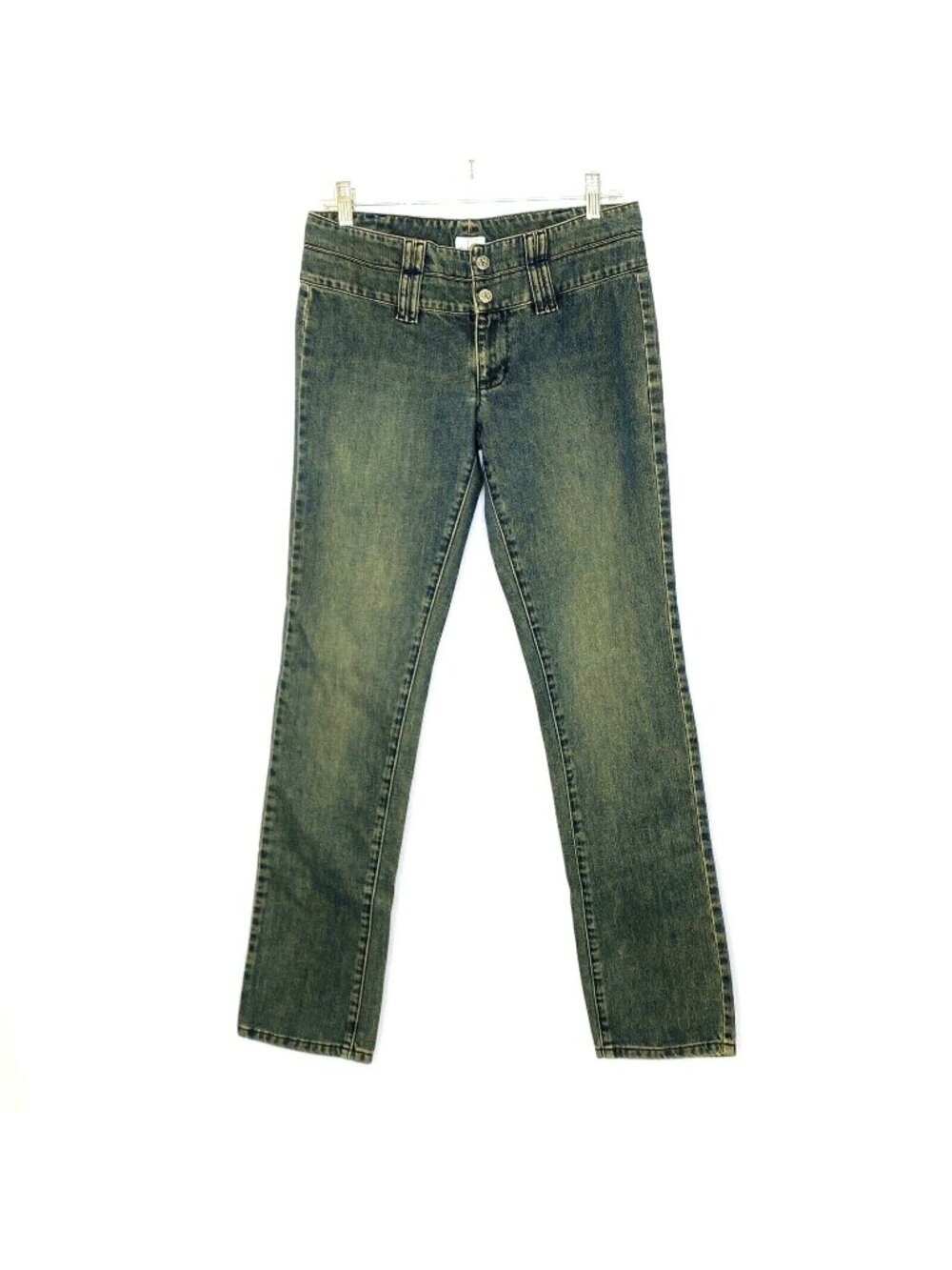 Calvin Klein Straight Leg Dirty Wash Denim Blue Jeans size Womens 4 31 x 32